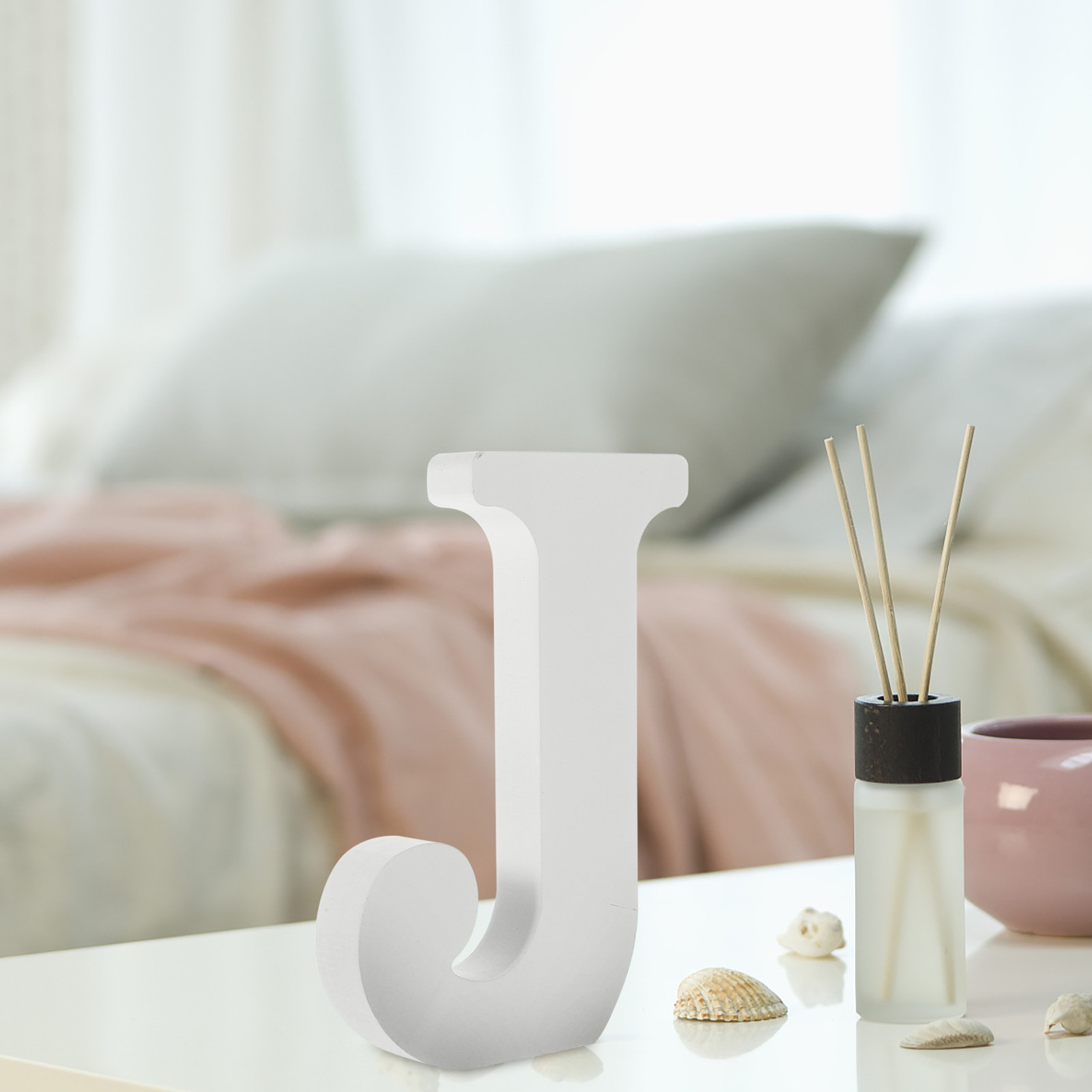 Home Bar Shelf - حرف J خشبي غير مكتمل التشطيب