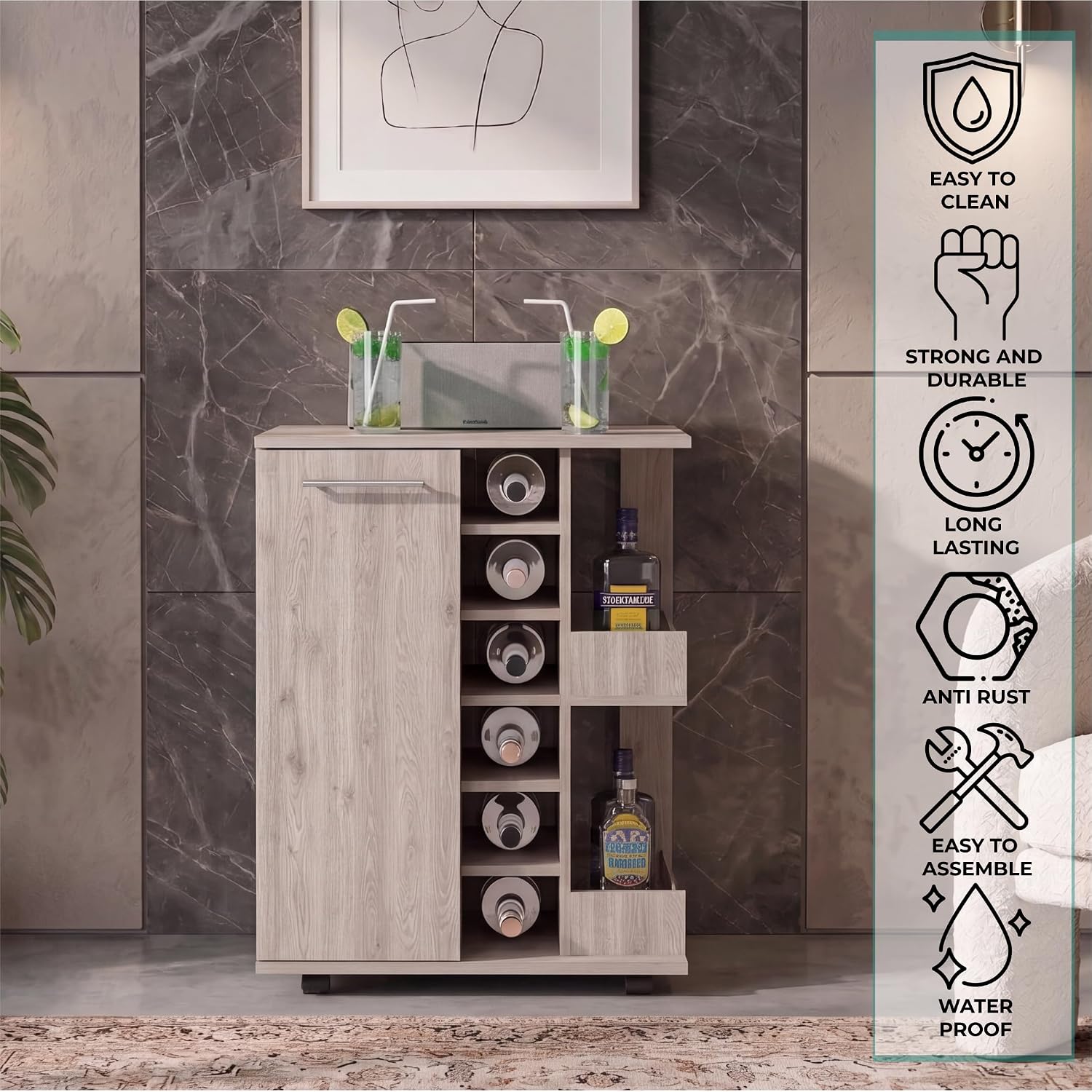 عربة بار متحركة، سطح علوي بارت - مراجعة Home Bar Shelves وسعره